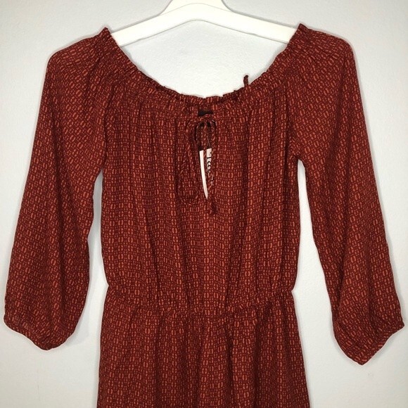 NWT Fab’rik Romper short boho long sleeves brown S - Picture 4 of 14